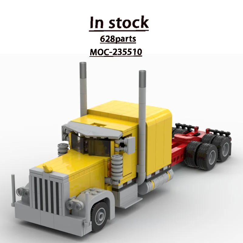 

MOC-235510 New Classic Military Cargo Semi-Trailer Truck Building Block Model 628 Parts Boys' Children's Birthday Toy Gift