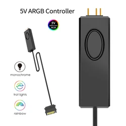 5V 3PIN ARGB Controller Light Controller RGB Sync Controller Cable for PC Fan Light Strip