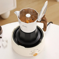 EU UK US 220V Electric Mini Coffee Heater Milk Tea Mocha Heating Stove Hot Plate Multifunctional Cooking Pot Oven Furnace Cooker