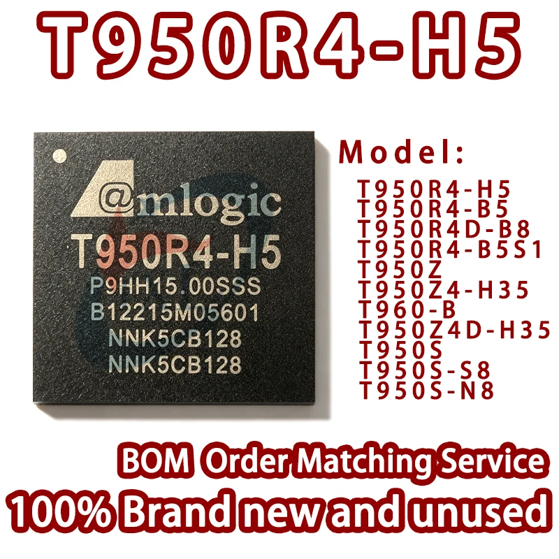 100% Brand New Amlogic T950R4 T950R4D T950Z T950Z4 T950Z4D T950S-S8-B8-H5-B5-B5S1-H35 Smart LCD TV System Processor Chip IC BGA
