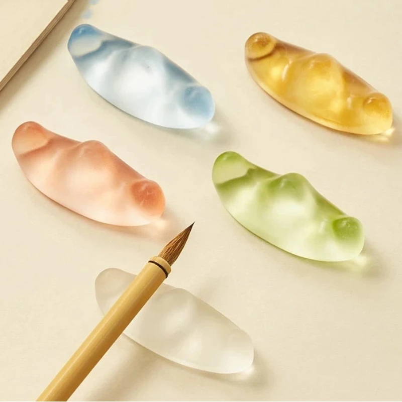 Penholder Colored Glaze Brush Rest Creative Paperweight Brush Holder Cute Pen Rack Calligraphy Brush Support Desk Ornament Gear