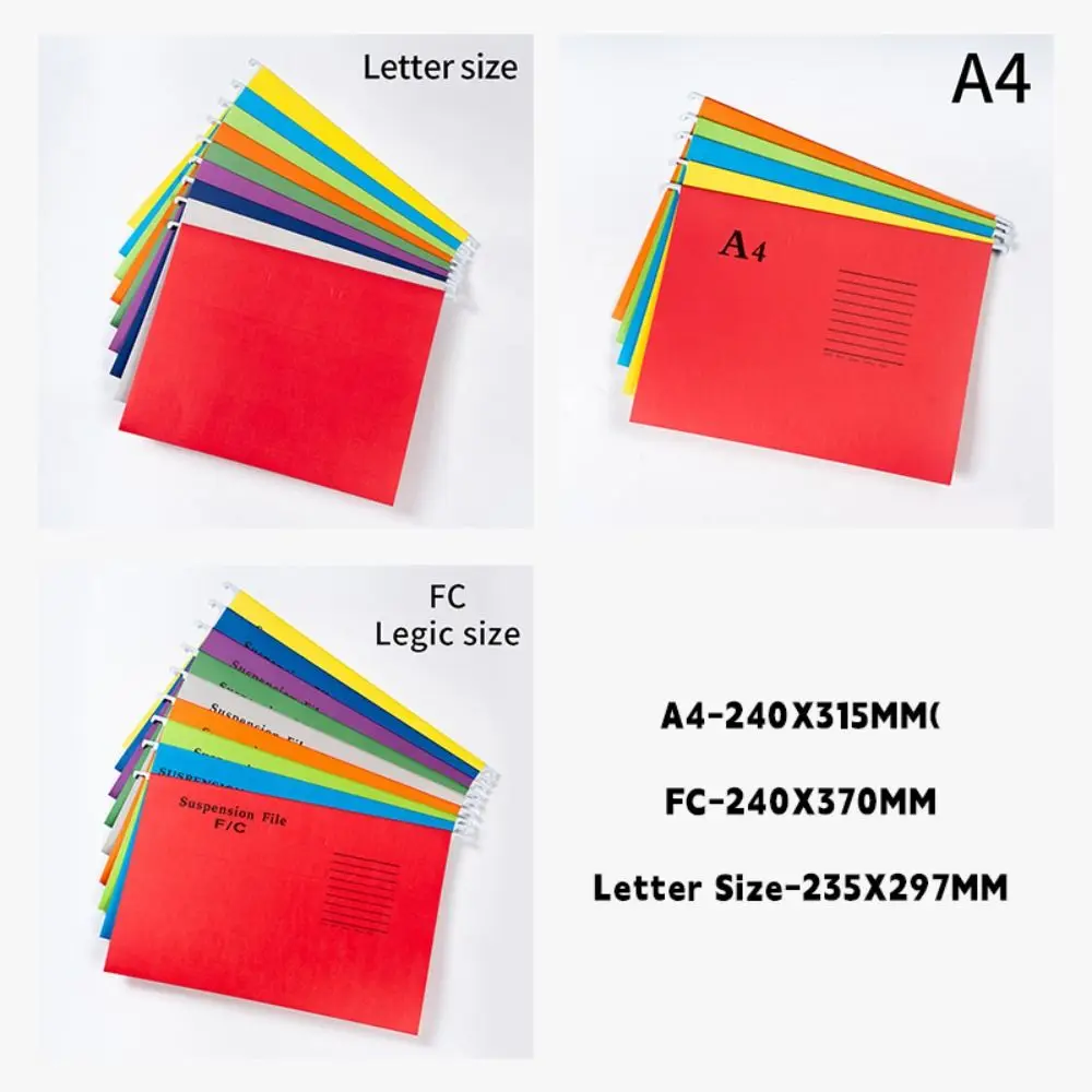 A4/FC/US Letter Size A4 File Folder Paper Material Suspended Type Office File Clip Hanging File Folders File Organization
