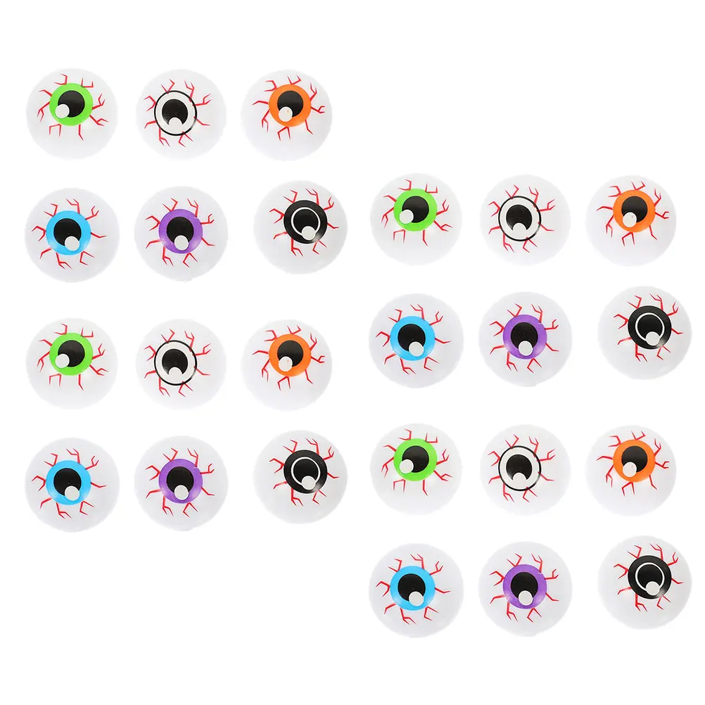 

24Pcs Halloween Fake Eyeballs 4cm Plastic Colorful Scary Eyeball Balls Party Favor Prank Decorations Haunted Props