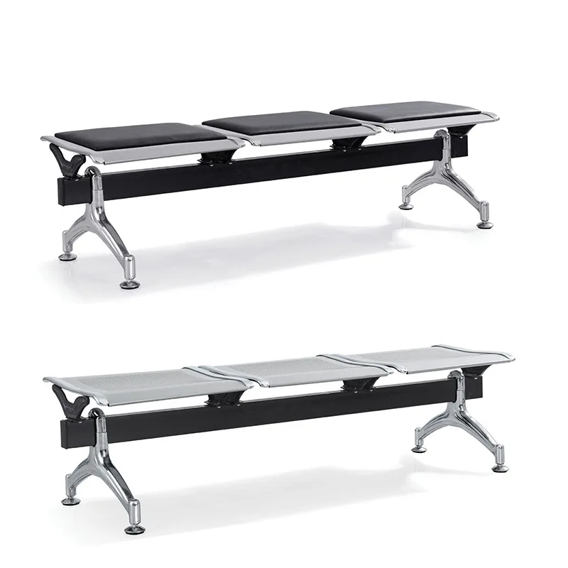

Three-person row chair without backrest Flat waiting Airport Row Waiting chair Station public seat