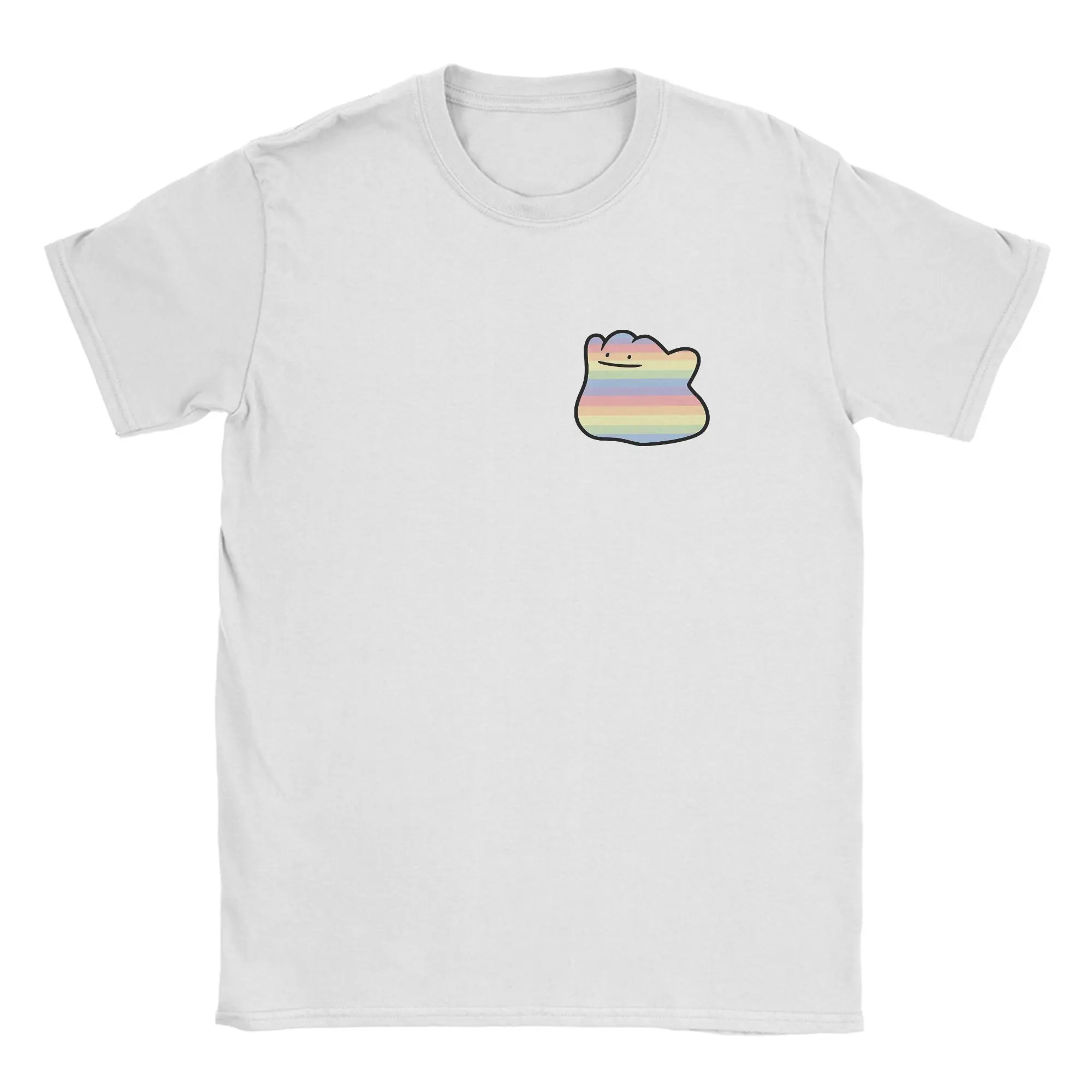 Männer Frauen Ditto Rainbow Pastel T-Shirt 100 % Baumwolle Kleidung Freizeit Kurzarm-T-Shirts mit Rundhalsausschnitt 4XL 5XL 6XL T-Shirts – Detail 1