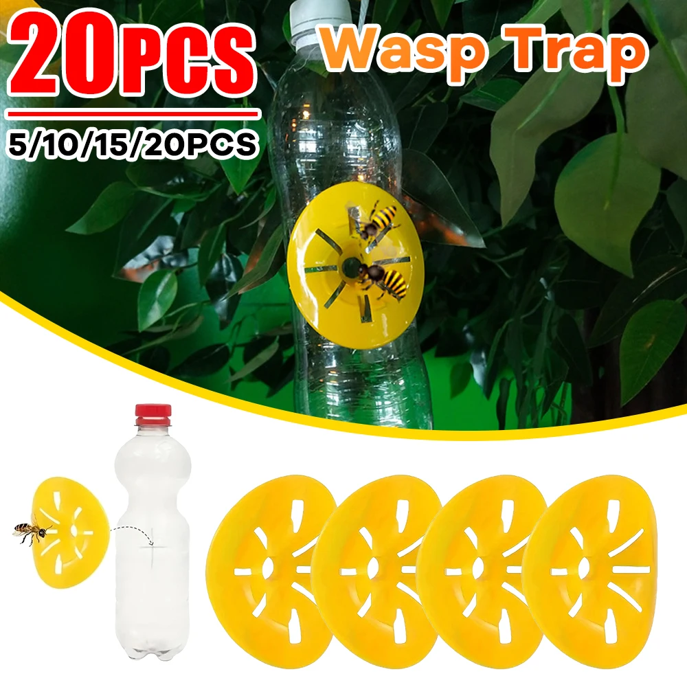 

20-5PCS Wasp Trap Reusable Portable Wasp Flycatcher Flower Shape Fly trap Garden Trap for Outdoor Home Garden Yard Supplies