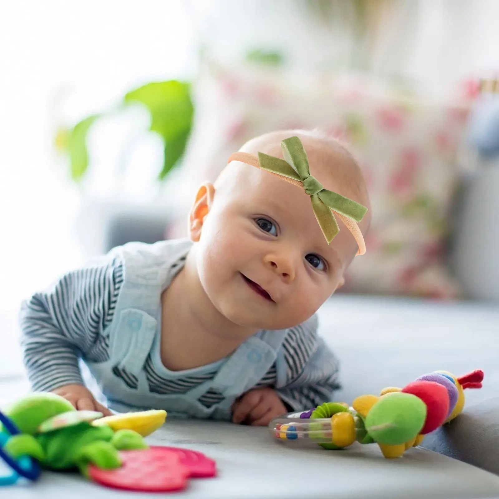 

32 Pcs Baby Headband Girls Hair Accessories Velvet Ribbon Elastic Bow Infant Hair Bands Non Irritating Soft Lightweight Newborn