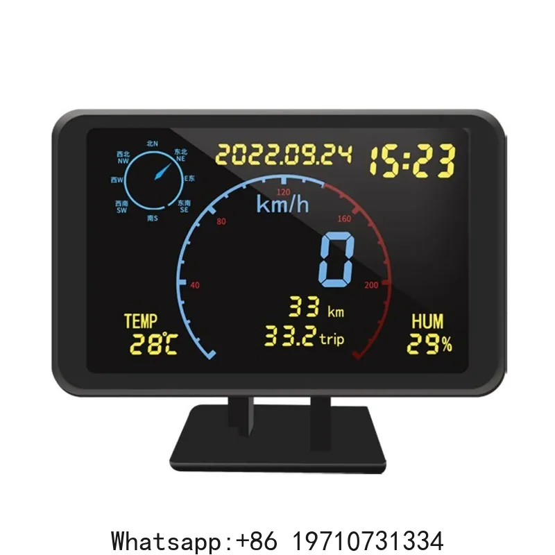 Digital GPS Speedometer Odometer For Motorcycle 4.7 inch LCD Display HUD Display with Over Speeding Alarm for All 5-24V Vehicle