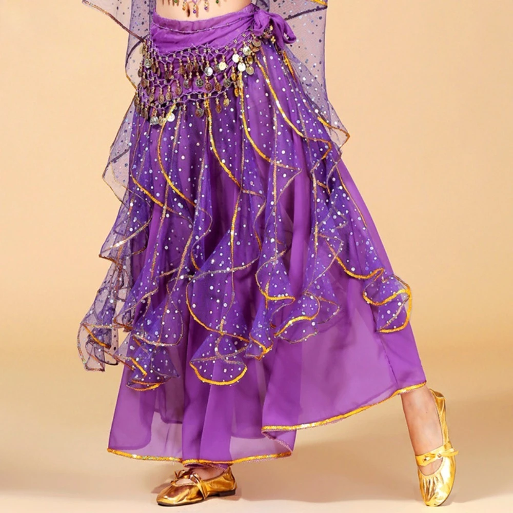 ملابس الرقص الرقص الشرقي مرحلة الرقص أداء تنورة طويلة ملابس عصرية ملابس النساء خمر Harajuku الأميرة الترتر