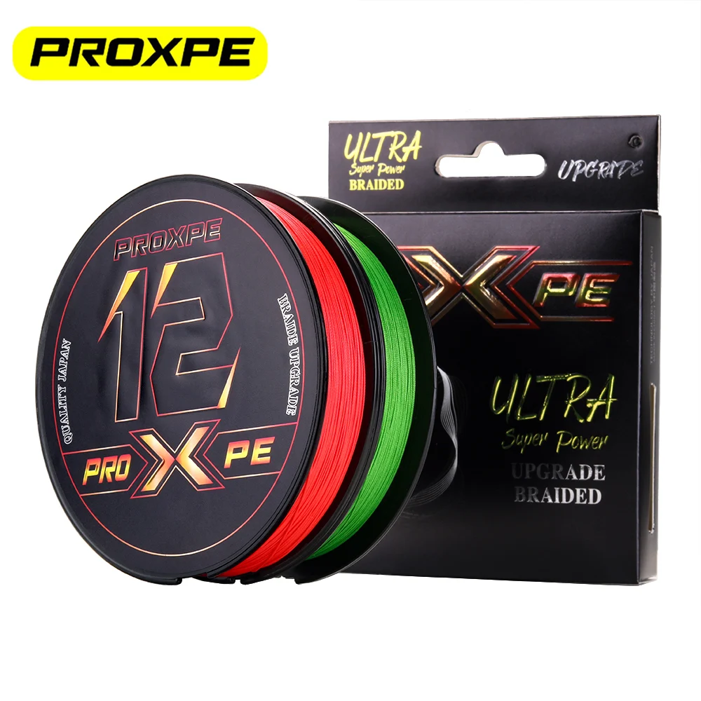 PROXPE 12 Stränge, kein Ausbleichen, geflochtene Angelschnur, 100/300 m, abriebfest, Pe-Multifilament, Pesca, glatter Karpfendraht, Fischwerkzeuge