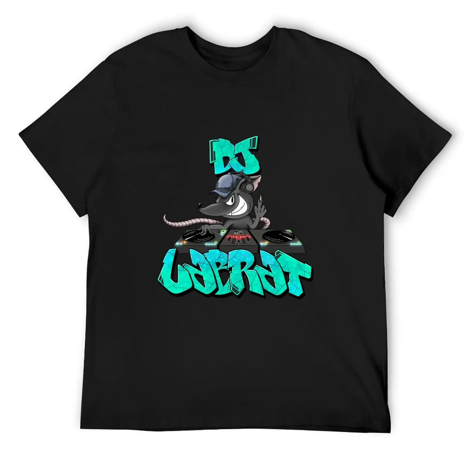 

DJ LabRat (Turntables - Cyan) T-Shirt summer tops summer clothes anime figures Men's cotton t-shirt