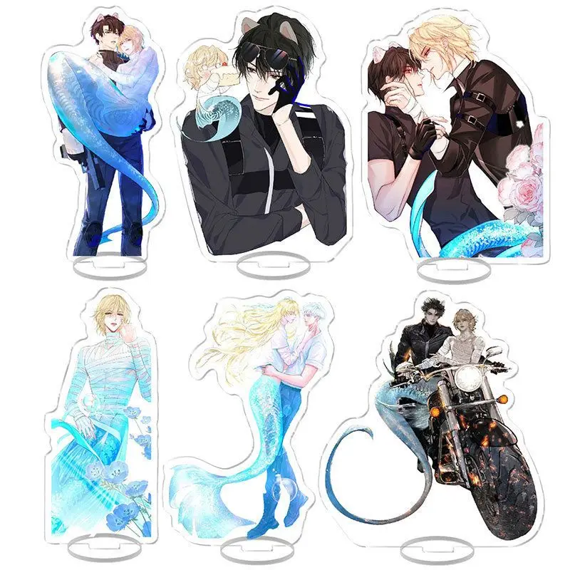 Anime Acrylic Stand for Desk Decoration, The Falling Merman Figure, Yaoi BL, Boys Love Cartoon, Comic Figurines, Gifts