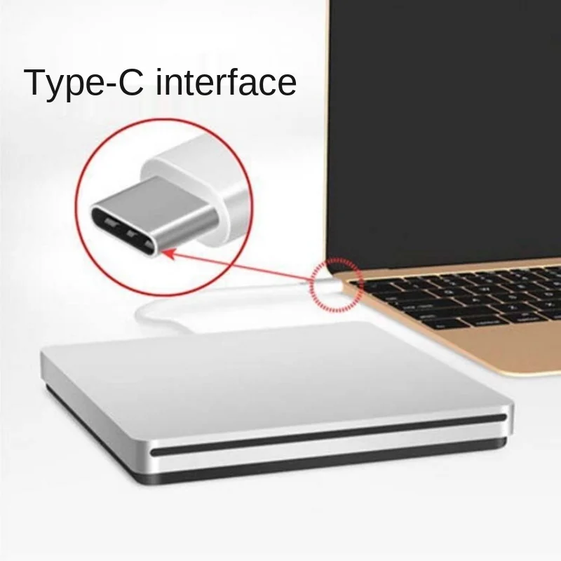 External DVD Burner Drive Type-C Optical Disc Drive Slim Slot-in CD/DVD +/- RW Burner USB C Superdrive for Mac/Window