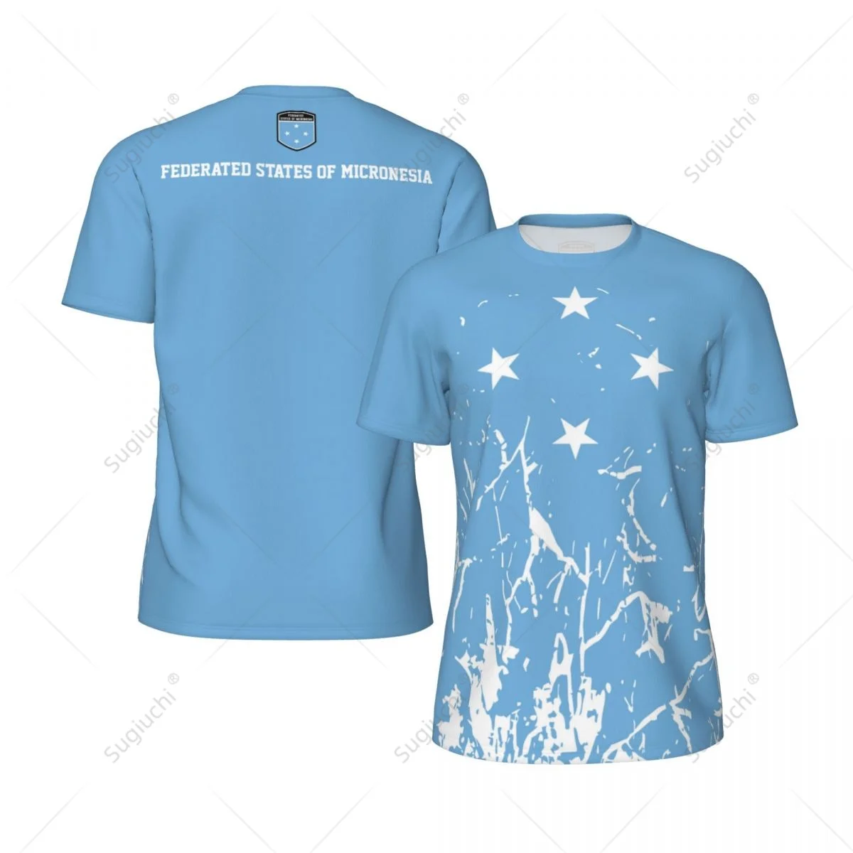 Exclusive design Federated States Of Micronesia Flag Grain 3D Printed Men Running Bike Soccer Tennis Fitness tshirt Mesh T-shirt