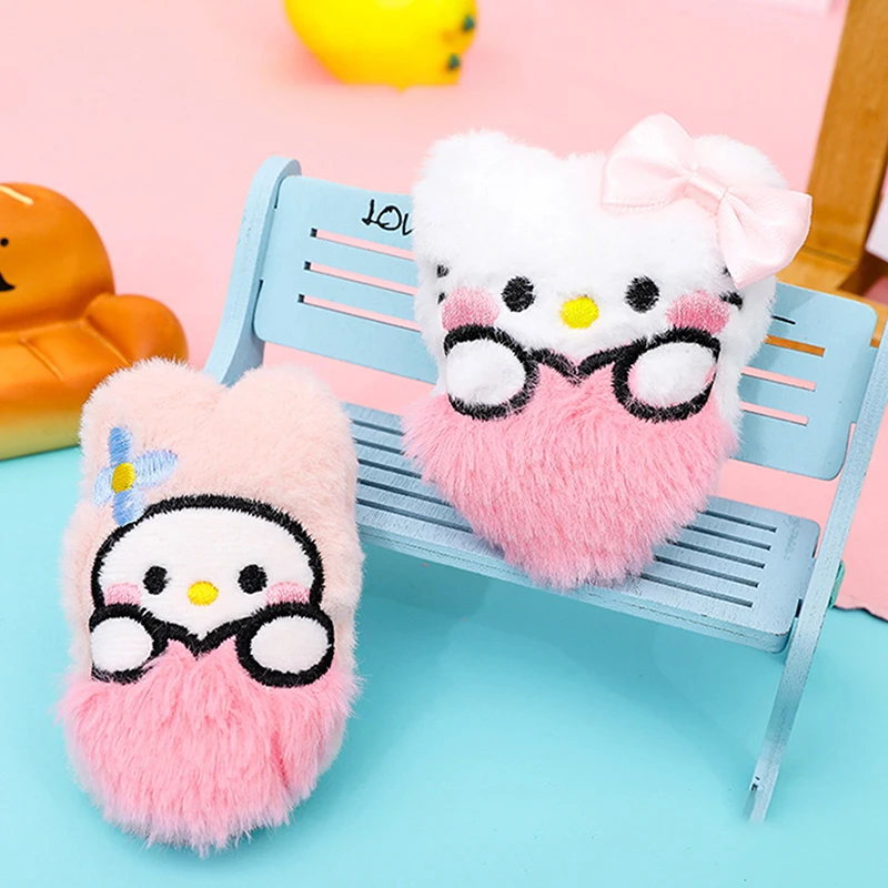 Cute Cartoon Anime Sanrio Plush Keychain Stuffed Doll Keychain Pendant Creative Plush Toy Backpack Decoration Accessories Gifts