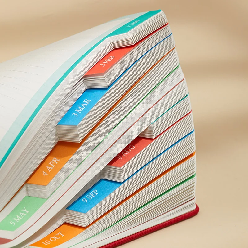 A5 Notebook Thicken Agenda Book 365 Day Planner Notebook,200 Sheets/Book Office Study Stationery Daily QP-113