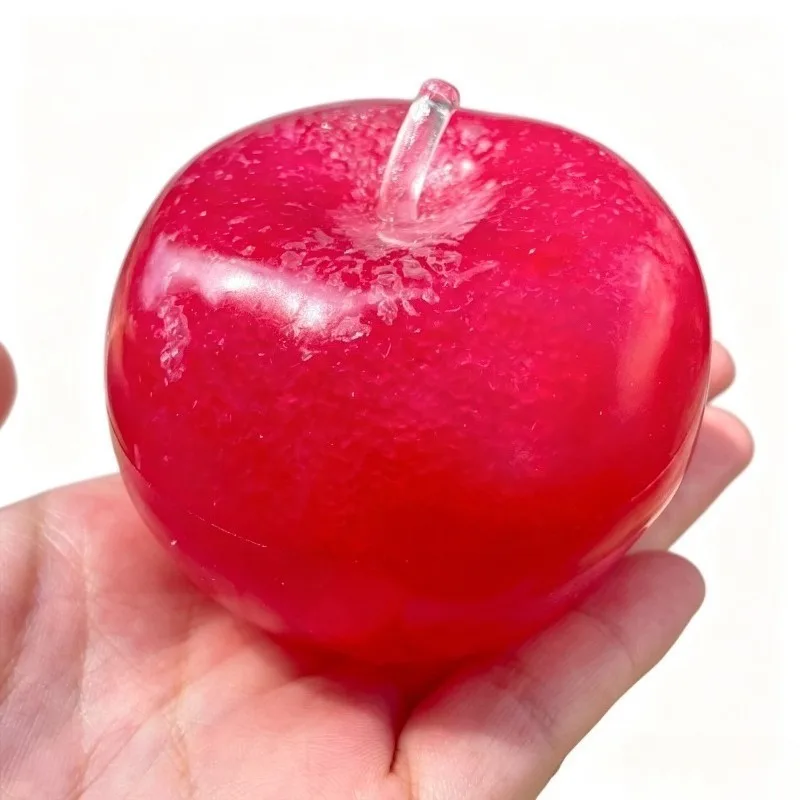 Reb Apple Slushie Stress Ball Squishy Toy Crunchy Moldable Non-Bounce Sensory Fidget Toy Medium Grip Strength Training Gift
