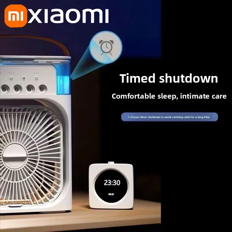 مروحة مكيفات هواء محمولة 3 في 1 من Xiaomi مع ضوء ليلي LED مبرد هواء منزلي صغير لمروحة قابلة للتعديل للمكتب والمنزل