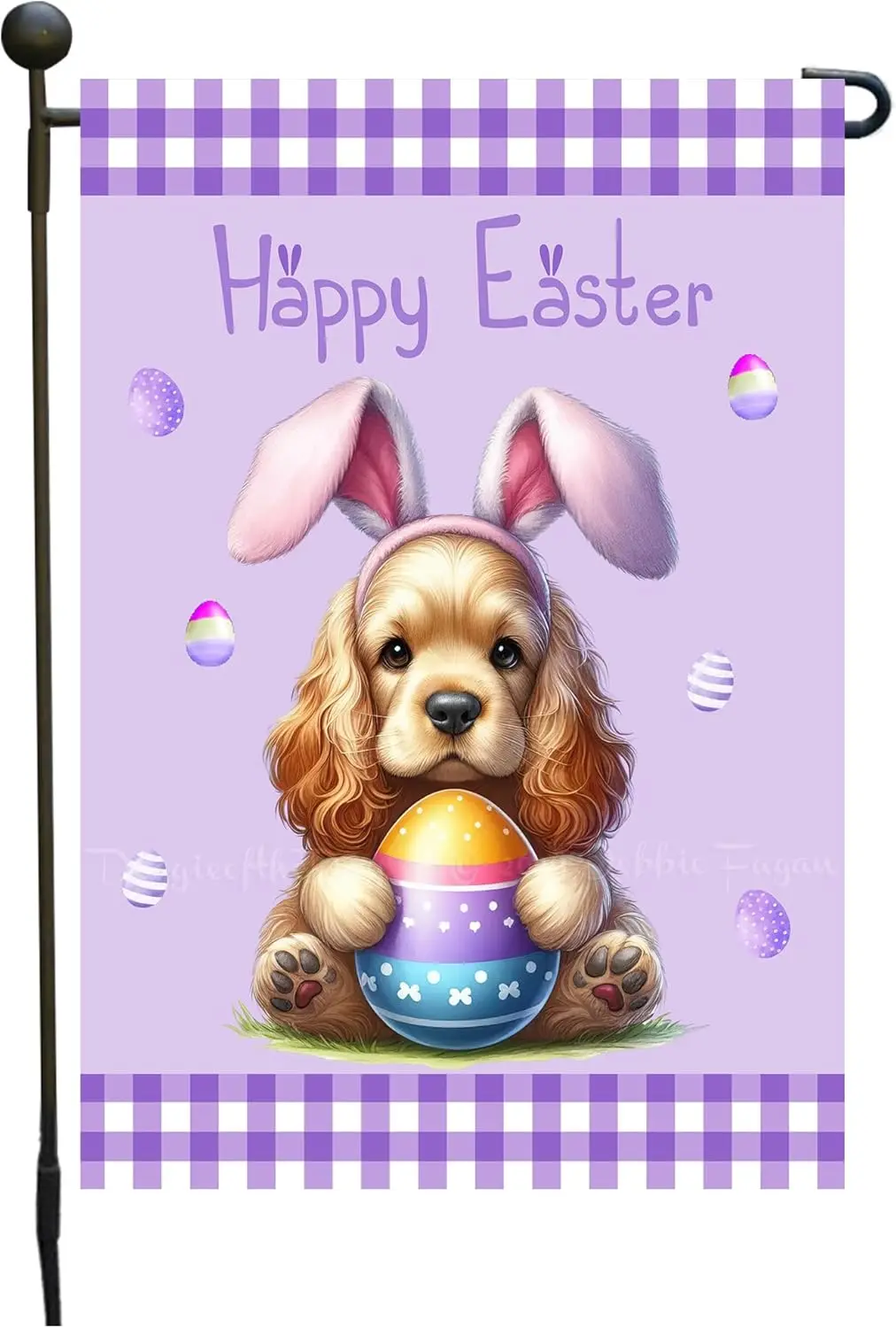 Cocker Spaniel Easter Day Dog Garden Flags for Outdoor Decorations - Double Sided Yard Lawn Easter Festival Decorative Gift  zzo