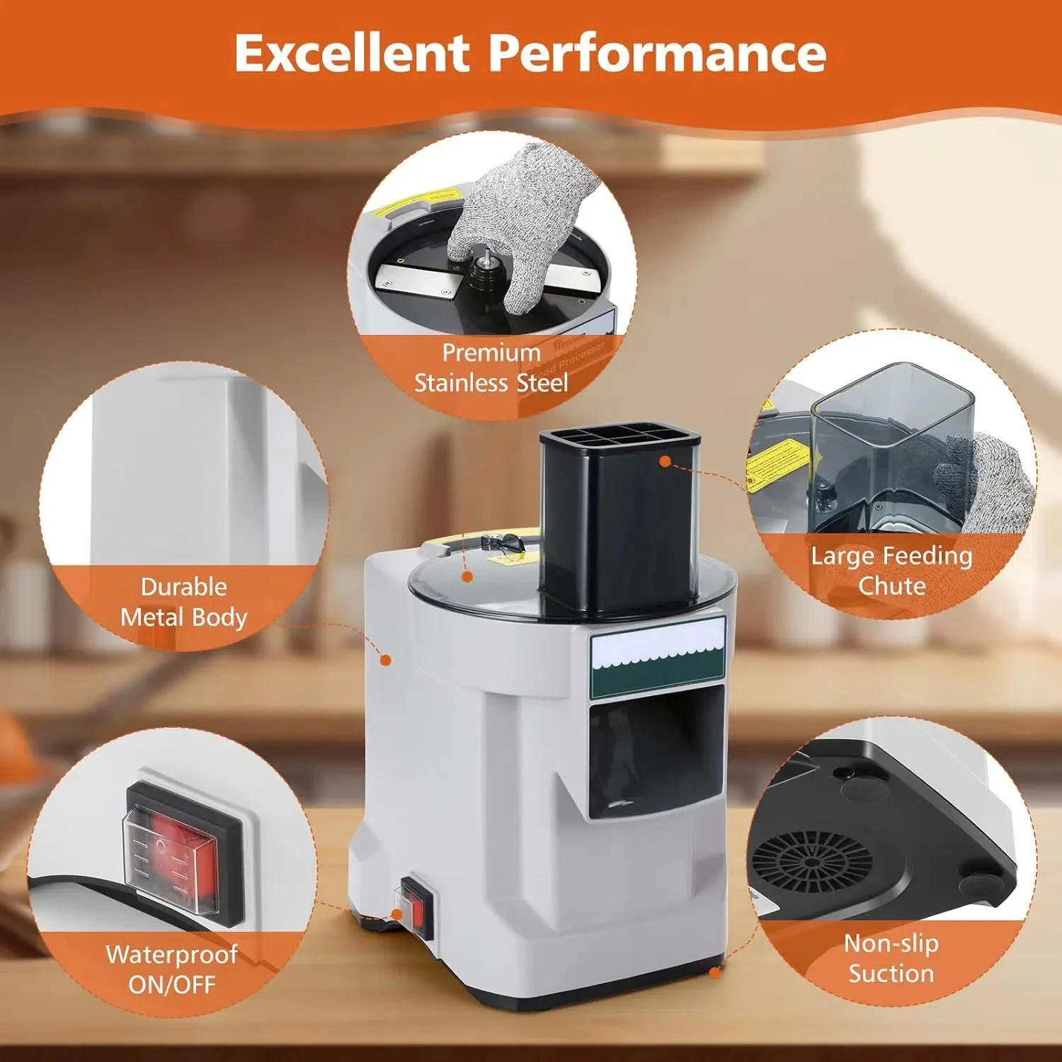 HomeWise K8600 قطاعة الخضراوات الكهربائية تقطيع التقطيع صانع التكعيب منتج أغذية مع 3 شفرات قطاعة متعددة الوظائف