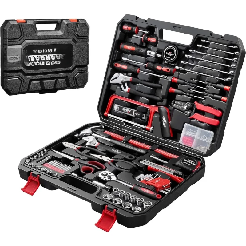 

198 Piece Household Tool Set,General Home/Auto Repair Hand Tool Kit with Hammer, Pliers, Wrenches,