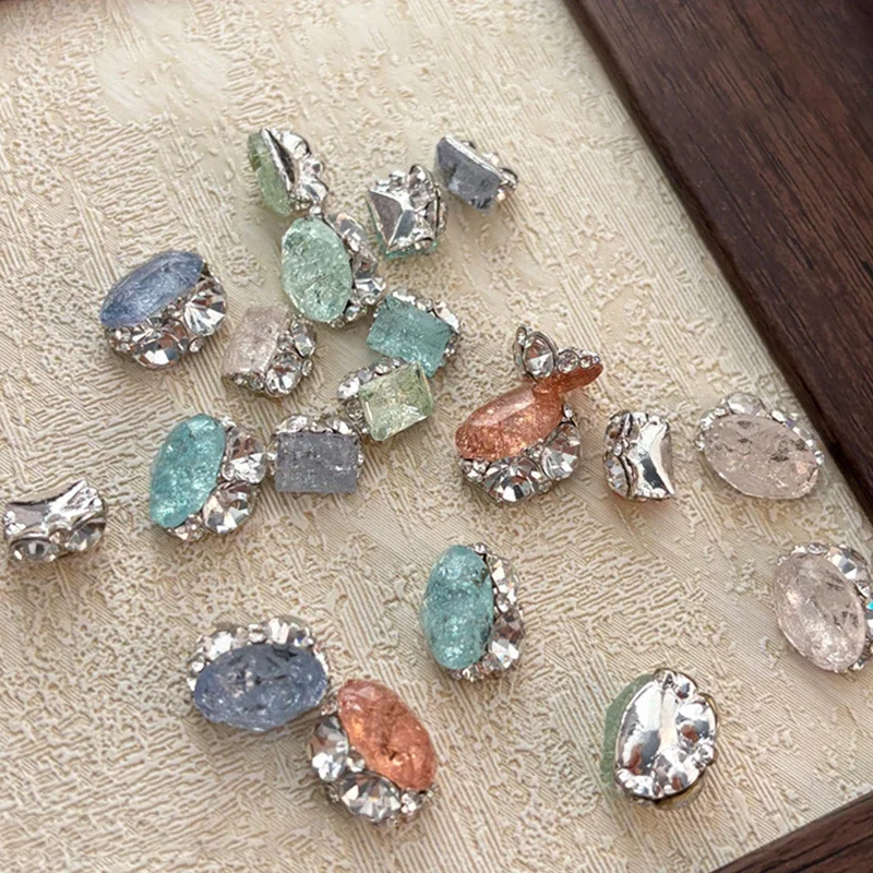 2 قطعة مكدسة عروق الجليد كريستال ثلاثية الأبعاد مسمار الفن فقاعة حجر الراين كومة السحر اكسسوارات للصيف الأظافر لوازم الديكور أداة