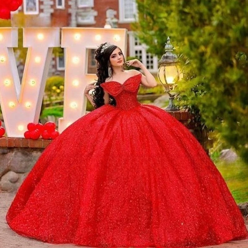 Charming Red Butterfly Quinceanera Dresses 2023 Flower Sweetheart Sweet 15 16 Girl Princess Vestidos De Quinceañera Ball Gown