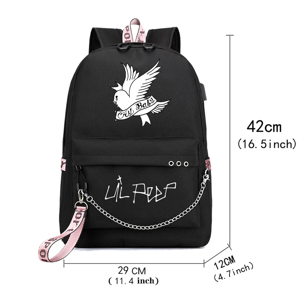 Mochila lil peep para estudiantes, Bolsa Escolar deportiva informal, regalo para fanáticos de la moda