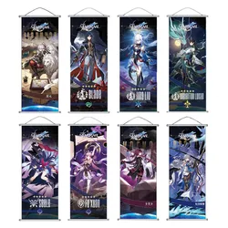 Game Honkai Star Rail Scroll Canvas Painting Silver Wolf Jing Yuan Kafka Blade Wall Hanging Anime Poster Wall Art Room Decor