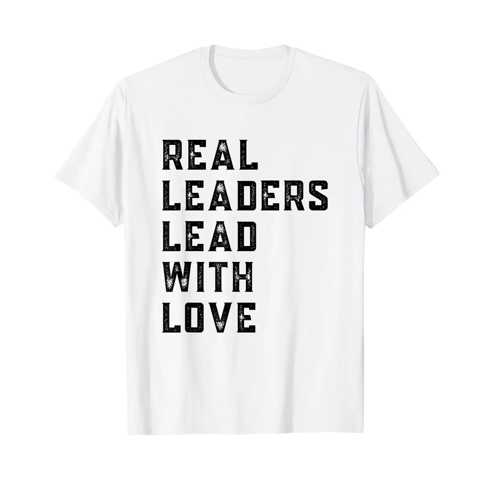 Echte Führungskr?fte führen mit Liebe T Shirt vintage Washed fashion Versatile Comfortable Stretched graphic Stylish Soft