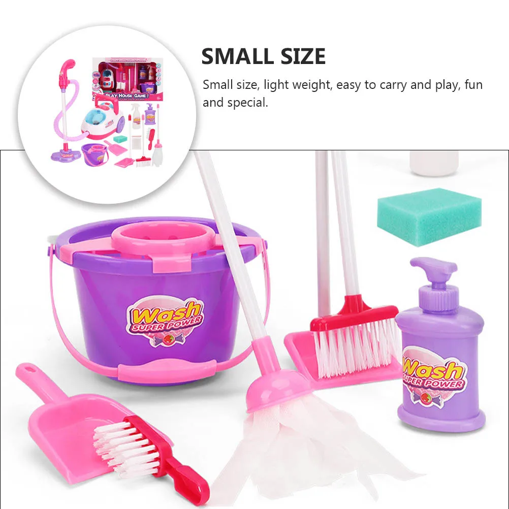 1Set Vacuum Cleaner Plaything Cleaning Tool Kit Durable Colorful Educational Pretend House Play Equipment for Kids Fun Exercise