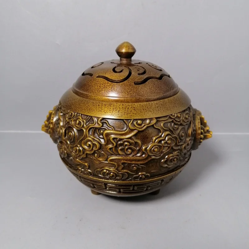 

Brass Incense Burner Household Indoor Creative Xiangyun Faucet Sandalwood Stove Large Incense Coil Burner Buddha Worship Incense