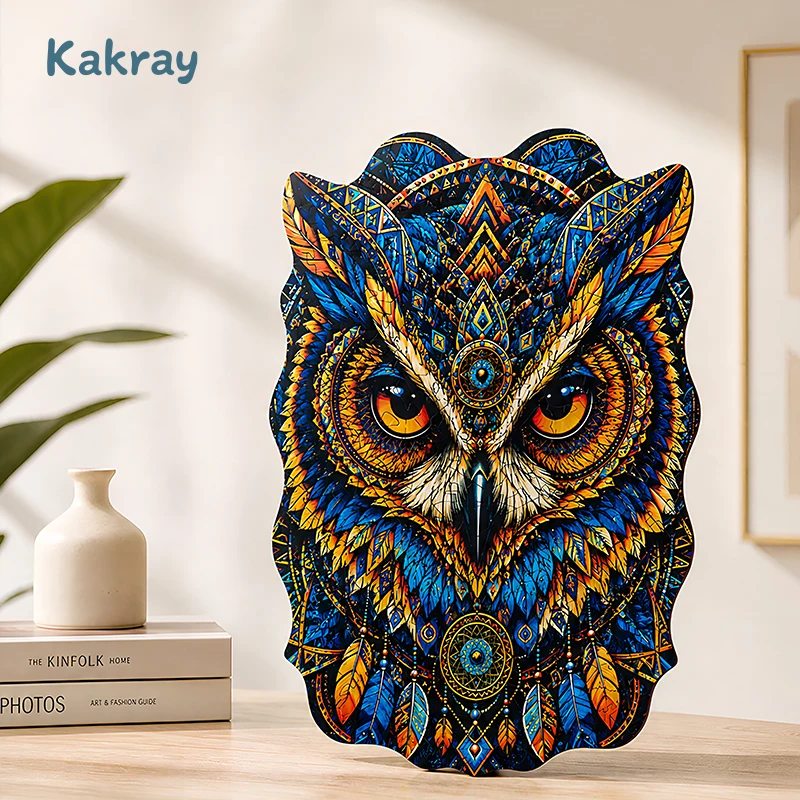Kakray Wholesale Custom Pattern Adult Jigsaw Puzzle Games 100-500 Pieces Cartoon Wooden Owl Jigsaw Puzzle