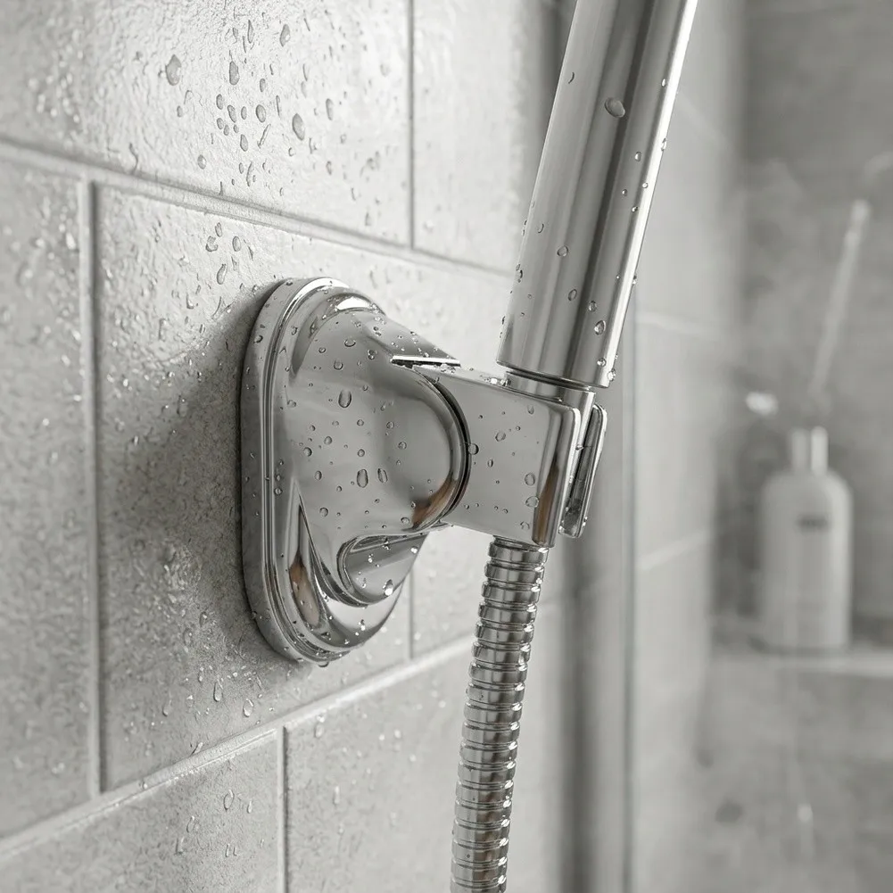 1/12Pcs No-Drill Adjustable Shower Head Holder Strong Suction Wall Mount Bracket For Bathroom Reusable Stand For Smooth Surfaces