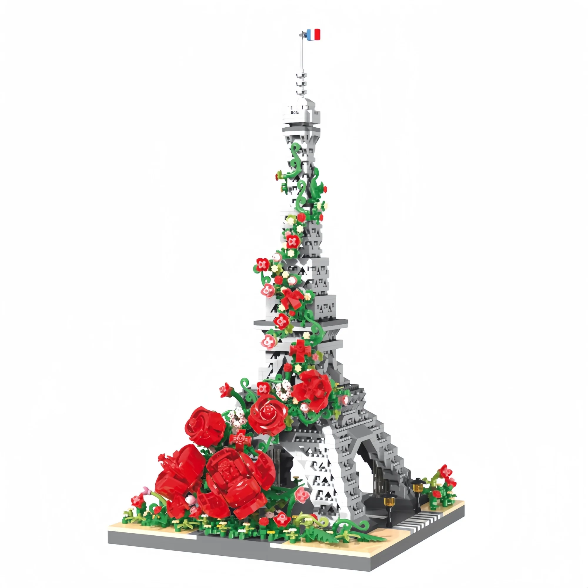 Ensemble de blocs de construction Tour Eiffel Paris avec lumières LED, MOC, décoration de la maison, jouets de passe-temps de vacances, cadeau commémoratif de Noël, 1640 pièces