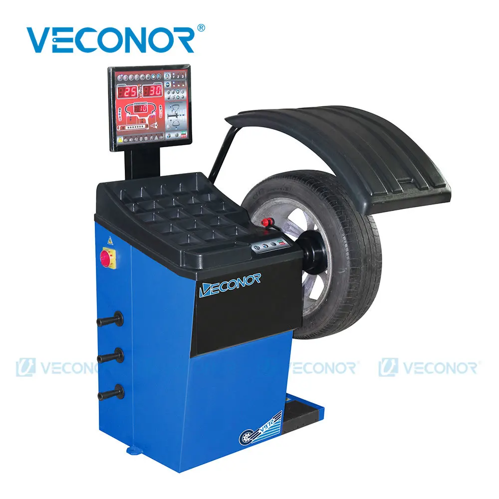 Super Automatic LED Car Wheel Balancer CE Automatic Distance & Diameter Input Sonar Rim Width Input Pneumatic Lock Shaft - V972