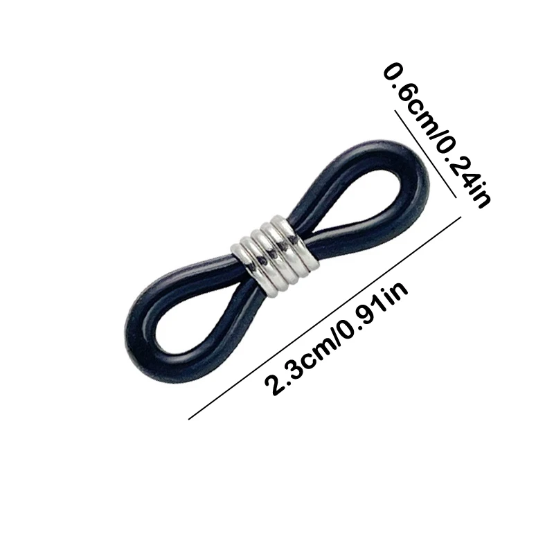 50PCS gomma antiscivolo catena per occhiali estremità fermo regolabile cinturino in gomma per occhiali connettori terminali per occhiali anello per occhiali