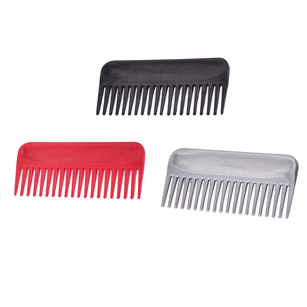 3 قطع من أمشاط بلاستيكية خفيفة الوزن ذات أسنان واسعة للاستخدام المنزلي في الصالونات، مشط شعر مستقيم مجعد لفك تشابك الشعر من البلاستيك #6