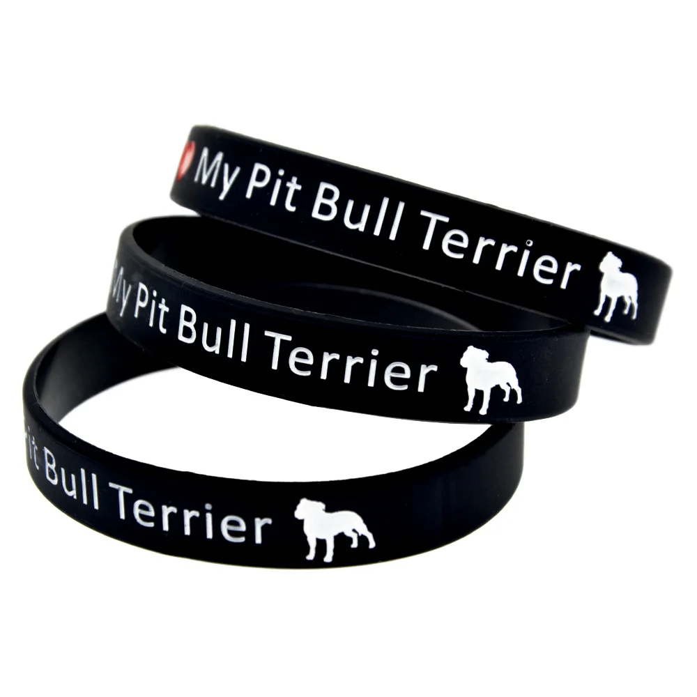 1 Stück „Ich liebe meinen Pitbullterrier“-Armband aus Silikonkautschuk, Hunde-Motiv, motivierendes Armband, schwarz. – Detail 4