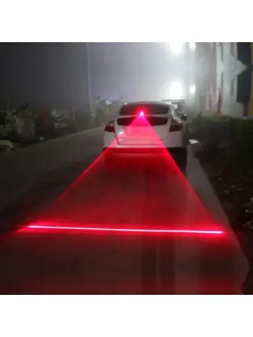 Car Auto LED Laser Fog Light Vehicle Anti-Collision Taillight Brake Warning Lamp Cool Anti-Collision Car End Rear Tail Fog