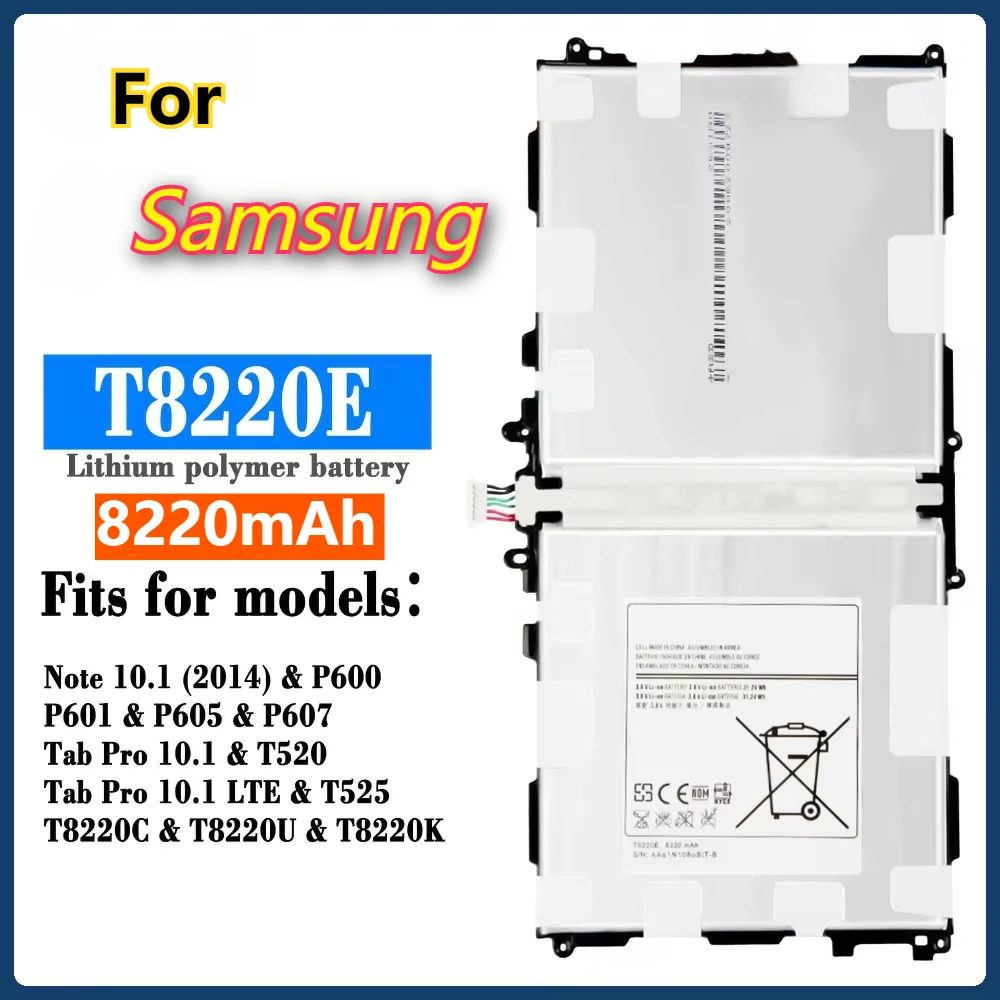 New Tablet T8220E T8220C/U Battery 8220mAh for Samsung Galaxy Note 10.1 Tab Pro P600 P601 P605 P607 T520 T525 +Tools