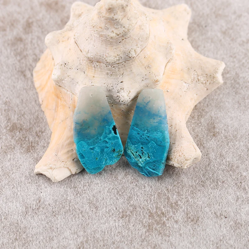 

B&F Chrysocolla Earring Beads for Jewelry Making, Handmade Natural stones beads, Stones for jewelry Making Supplies