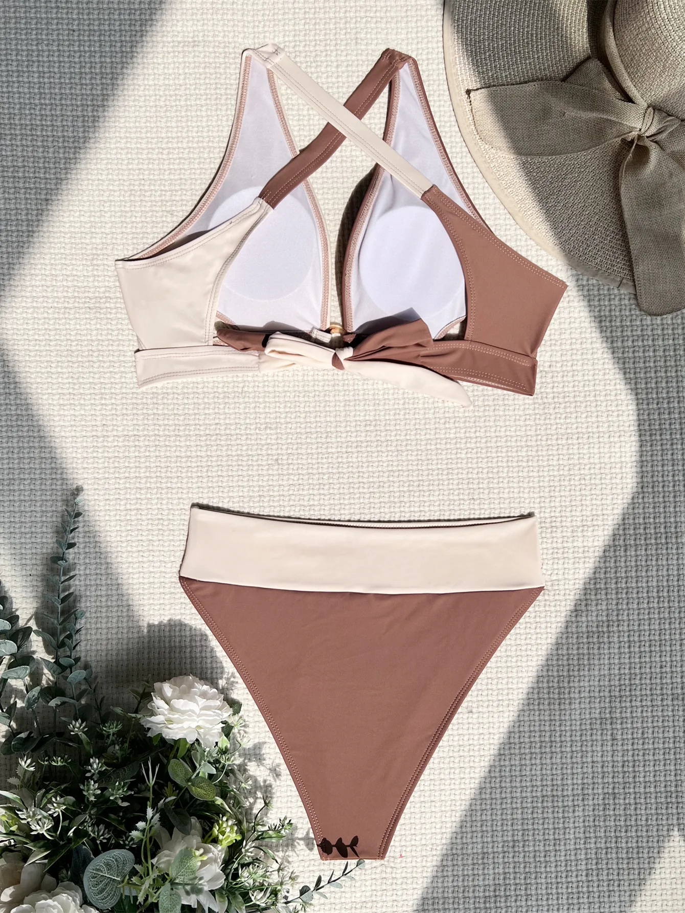 ชุดว่ายน้ําสตรี 2024 ผู้หญิง Tankini สีทึบ Patchwork ชุดว่ายน้ําเซ็กซี่บิกินี่ Hot Spring 2 ชิ้นชุดว่ายน้ําชุดบิกินี่