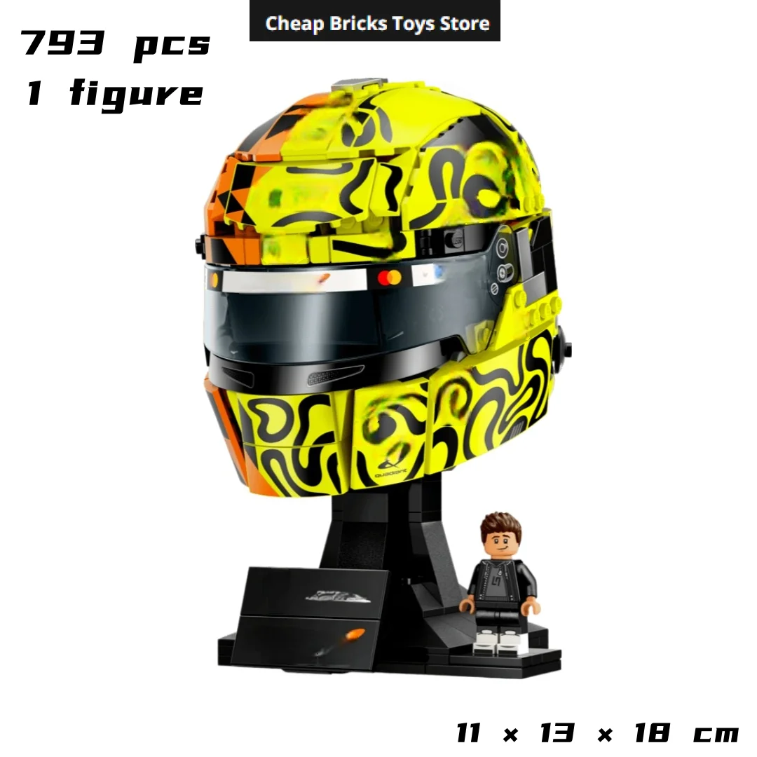 Casque de pilote de course Lando Norris pour adultes, modèle de blocs de construction compatible 793 pièces, cadeau d'anniversaire, nouveauté 2026