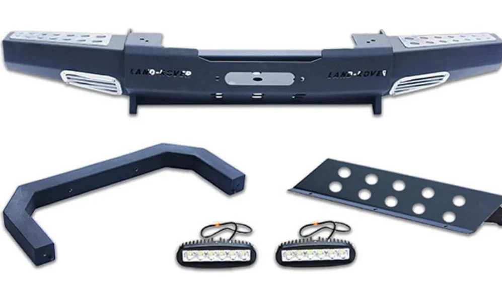 

Стальной бампер переднего бампера, черная планка, внешний аксессуар для Land Rover, Old Classic Defender