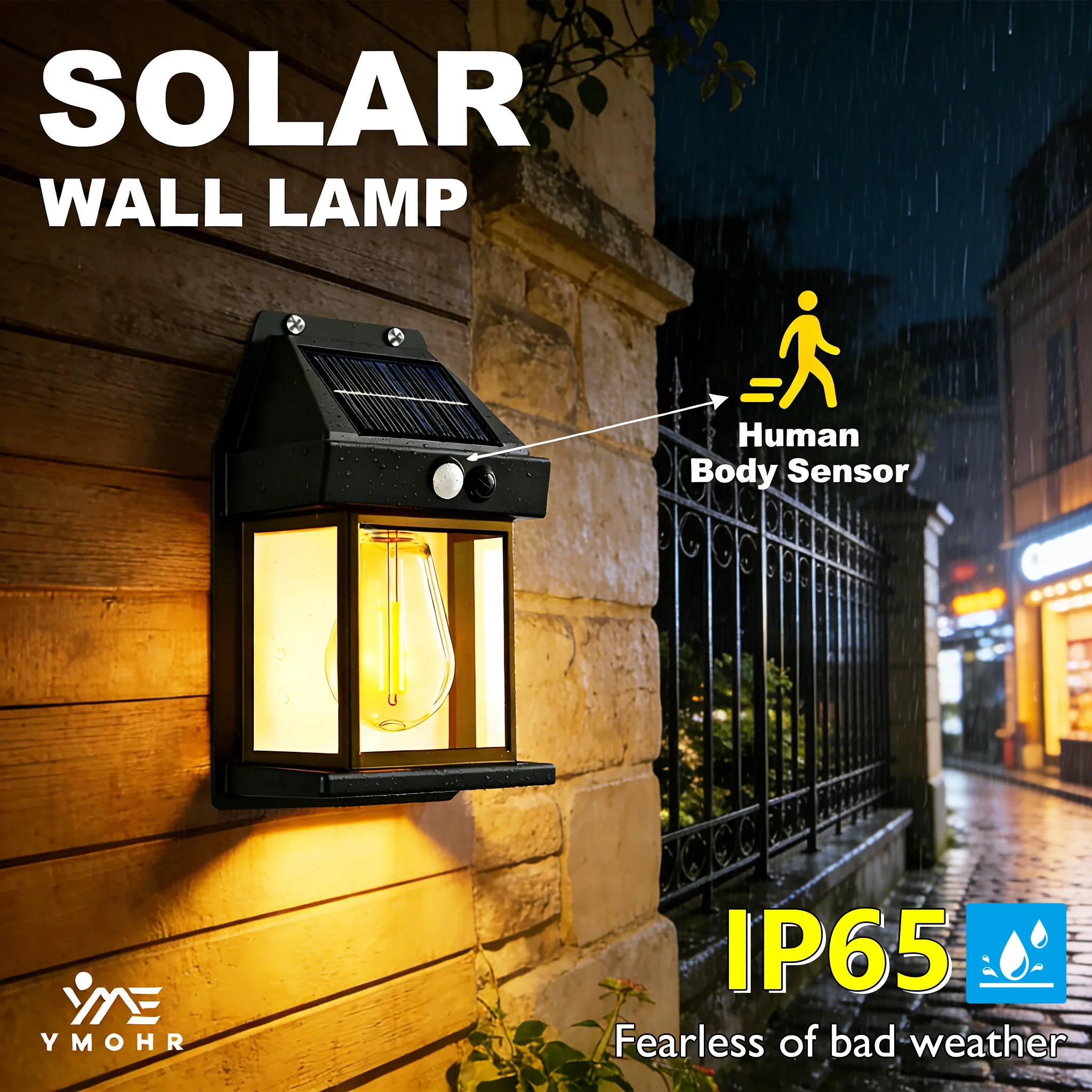 

Tungsten Solar Light Outdoor PIR Motion Sensor Wall Light Outdoor Solar Lamp Waterproof Solar Powered Sunlight Path Garden Decor