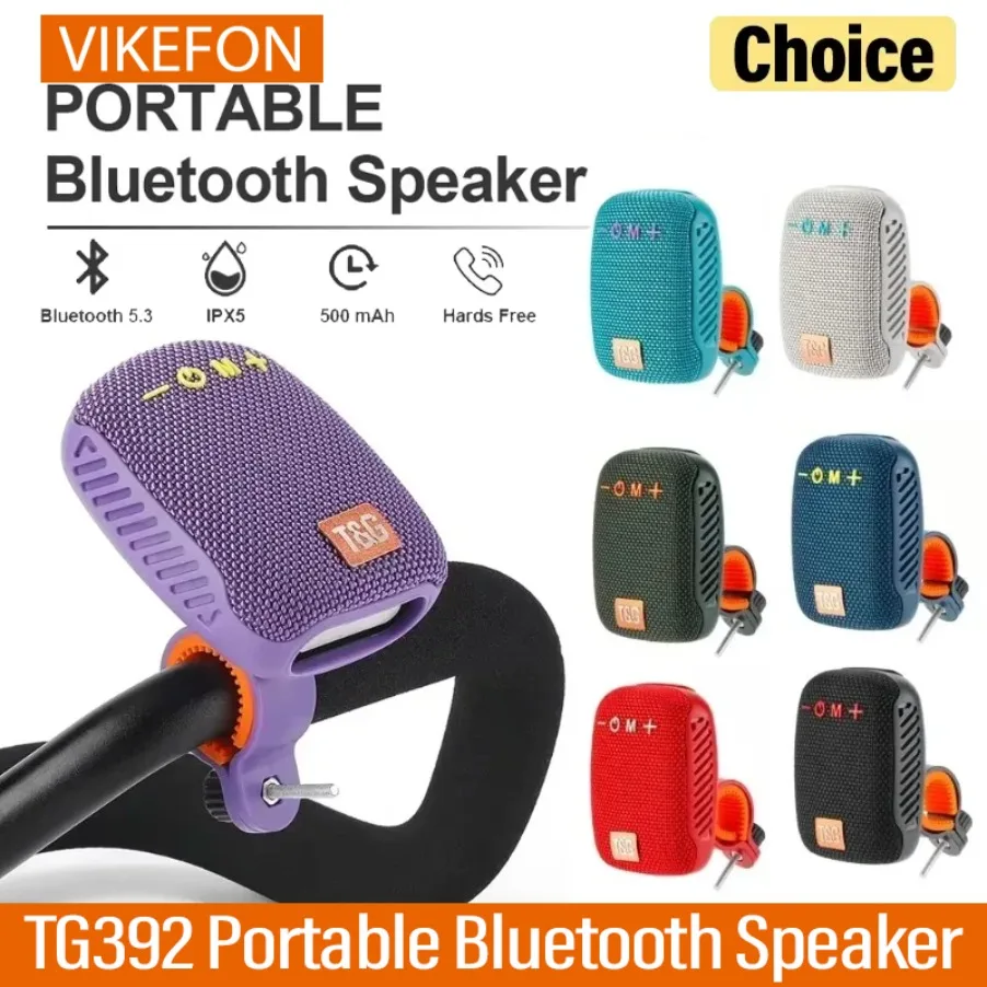 

Outdoor Bicycle TG392 Portable Bluetooth Speaker TWS Wireless Mini Bass FM Radio Soundbar Boombox Riding Music Play Loudspeaker