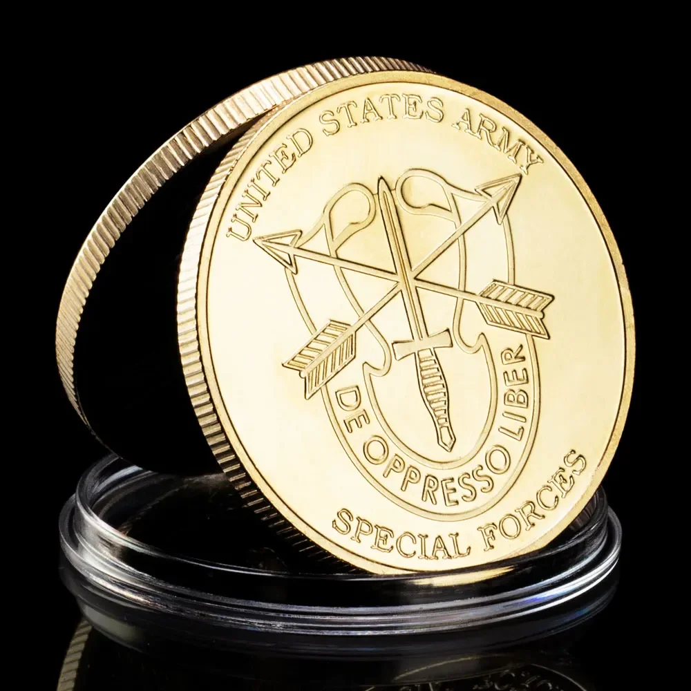 United States Army Challenge Coin Green Beret Special Forces Souvenirs for Veterans Collectibles Gold Plated Commemorative Coin