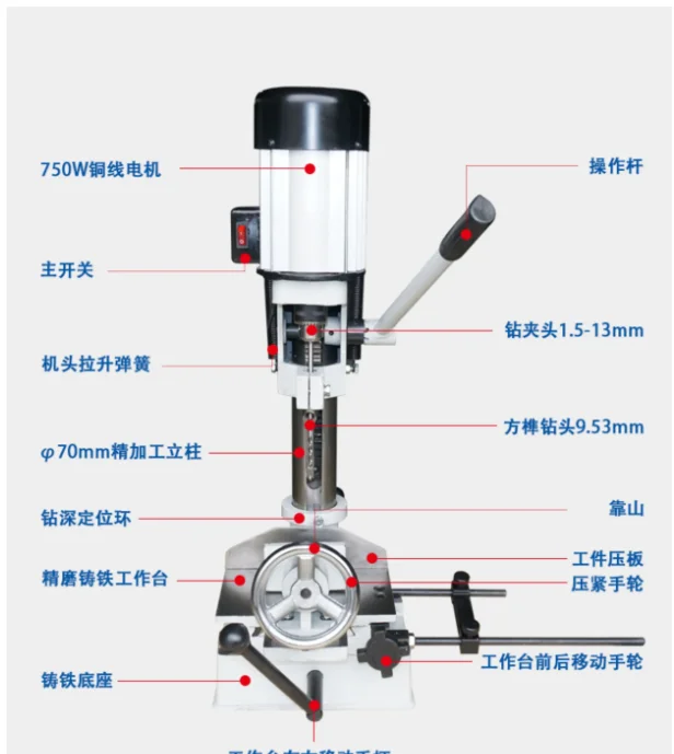 Square tenon machine: professional woodworking tenon processing equipment, precise and powerful punching square holes