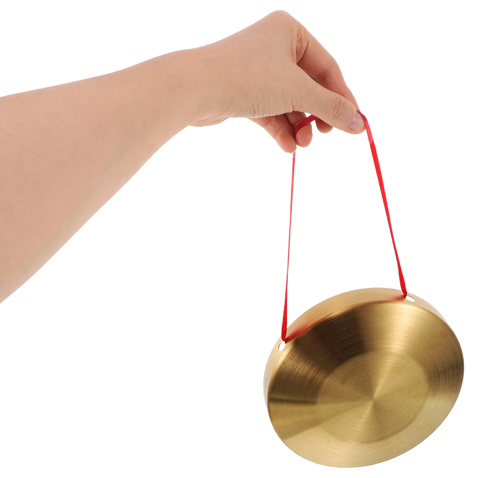 1Set 15Cm Mini Handheld Brass Gong Alloy Traditional Chinese Percussion Instrument Portable Meditation Music Mallet - view 4